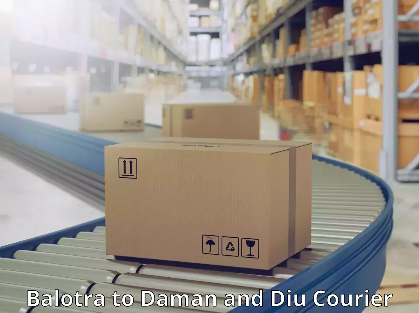 High-capacity parcel service Balotra to Daman and Diu