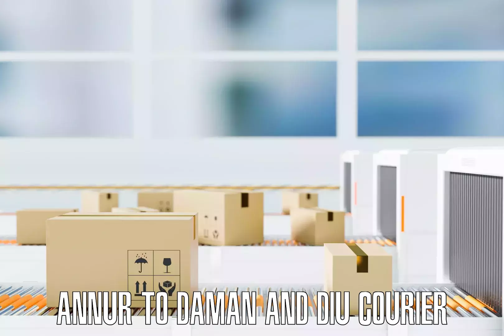 Online household goods transport Annur to Daman and Diu