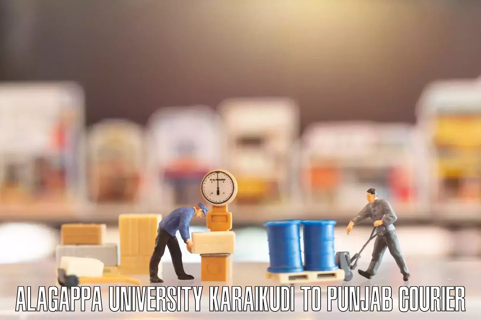 Efficient furniture movers Alagappa University Karaikudi to Pathankot