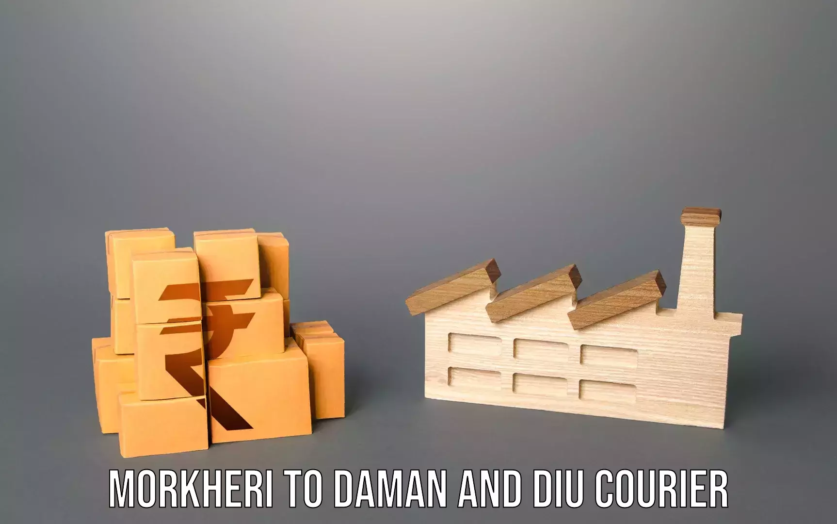 Budget-friendly baggage courier Morkheri to Diu