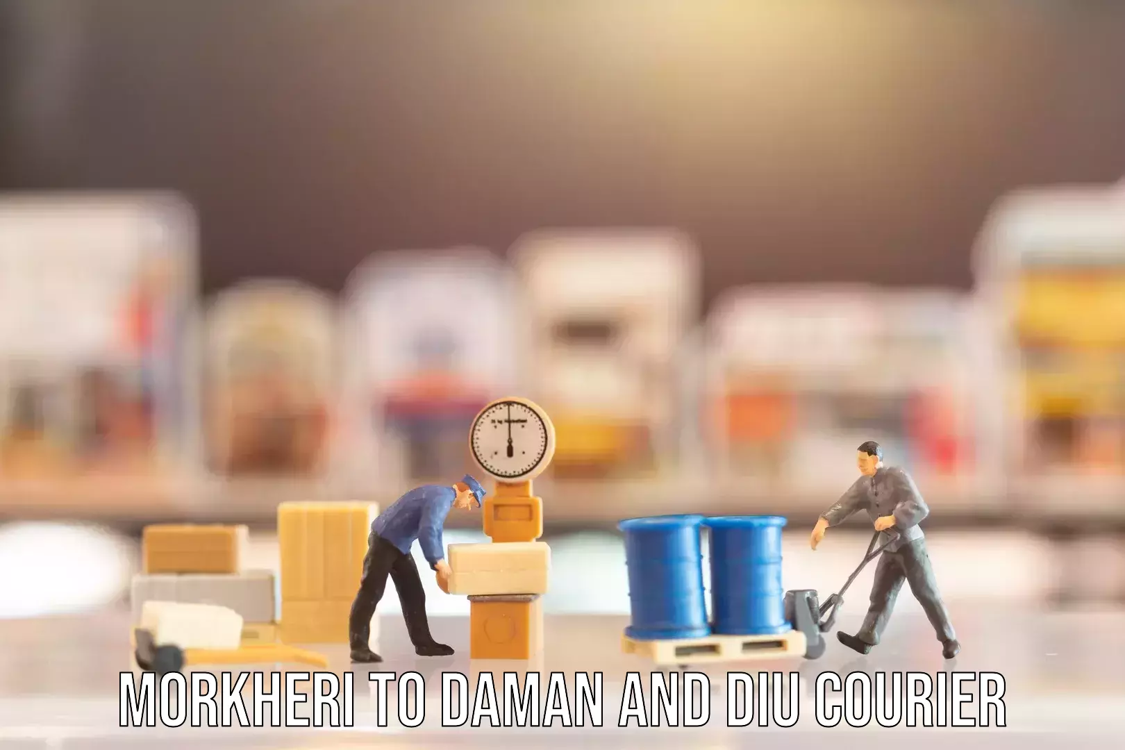 Baggage transport calculator Morkheri to Daman and Diu