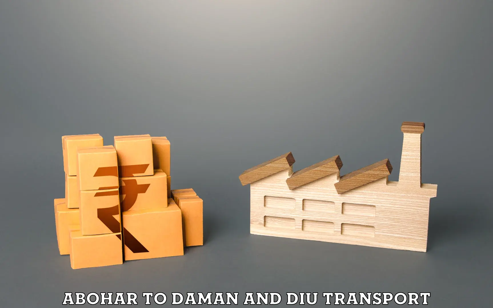 Two wheeler parcel service Abohar to Daman